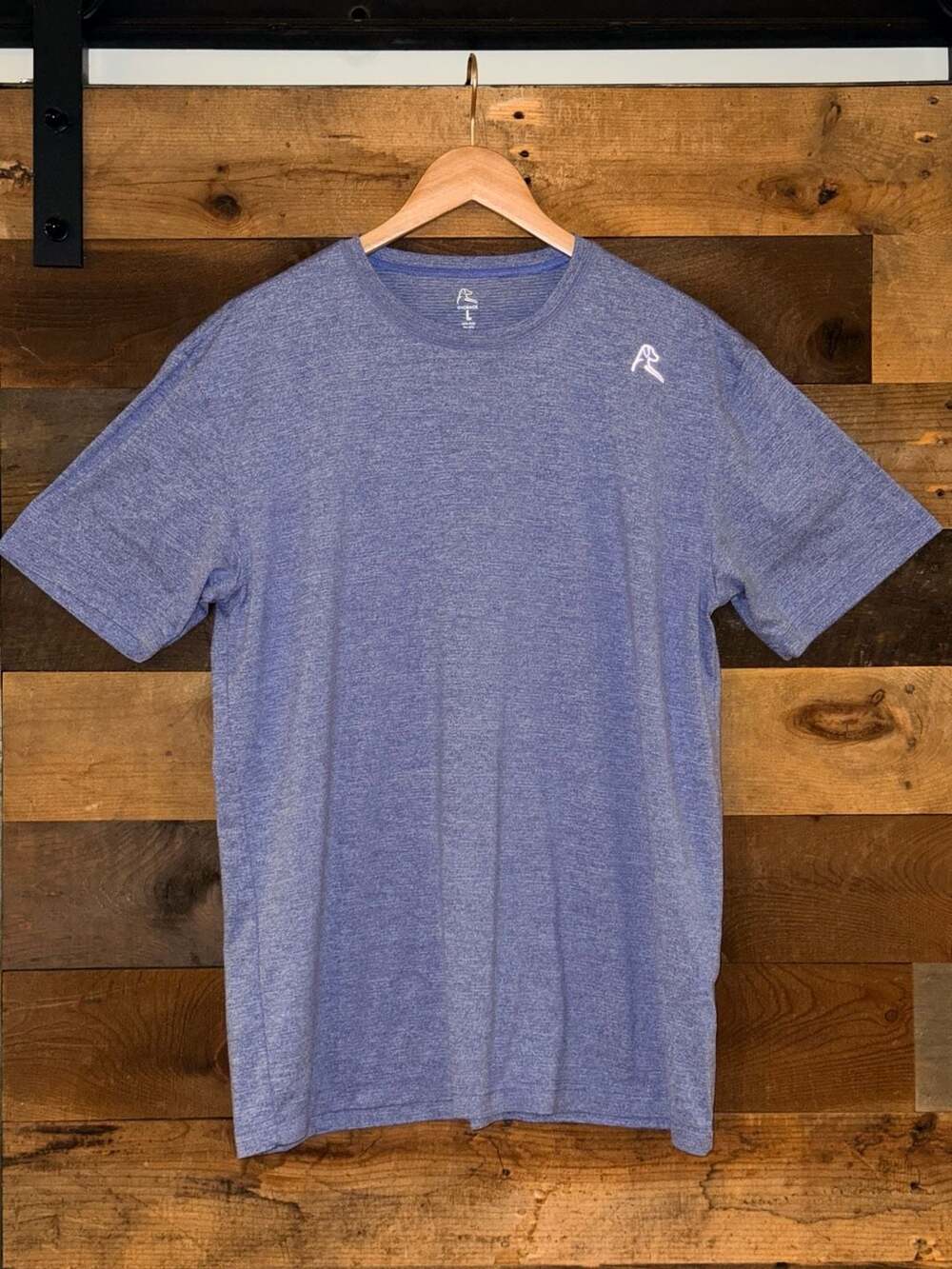 Rhoback Performance Golf T-Shirt Size L Blue Heather Athletic